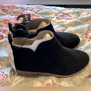 Black Suede Ankle Boots sz 8-1/2W